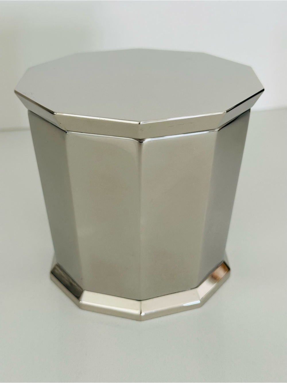 Restoration Hardware Faceted Wide Canister in Polished Nickel